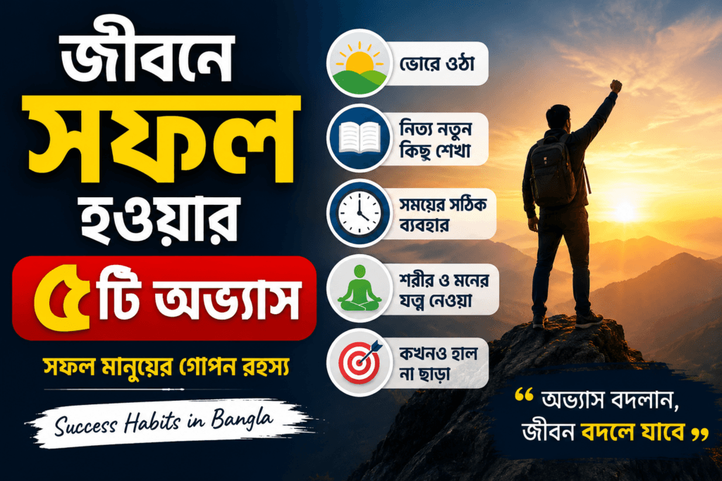 জীবনে সফল হওয়ার উপায়, সফল মানুষের অভ্যাস, success habits bangla, motivation bangla, self improvement bangla, life changing habits, bangla motivational blog